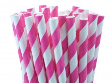 Shocking Pink Paper Straws